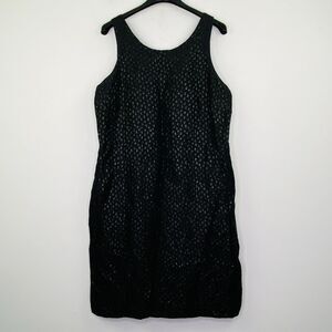 Victor Women's 12 Dress Black Sparkle Spotted Sleeveless Tank Shift BH19